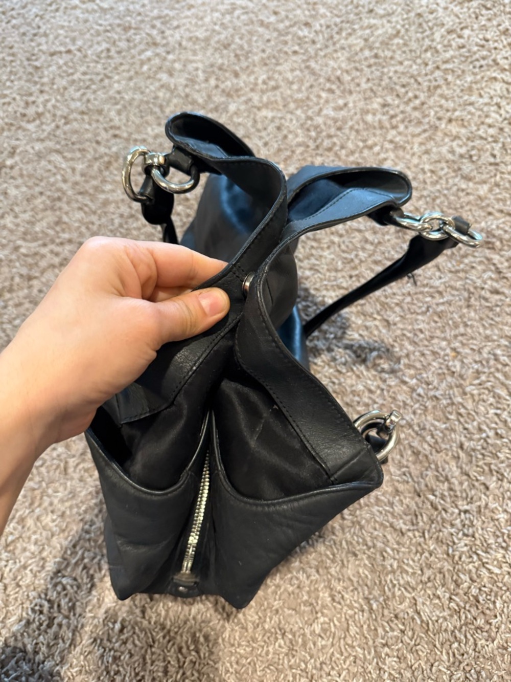 Coach Leather Black Hobo Bag Shoulder - Picture 6 of 9